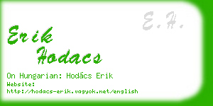 erik hodacs business card